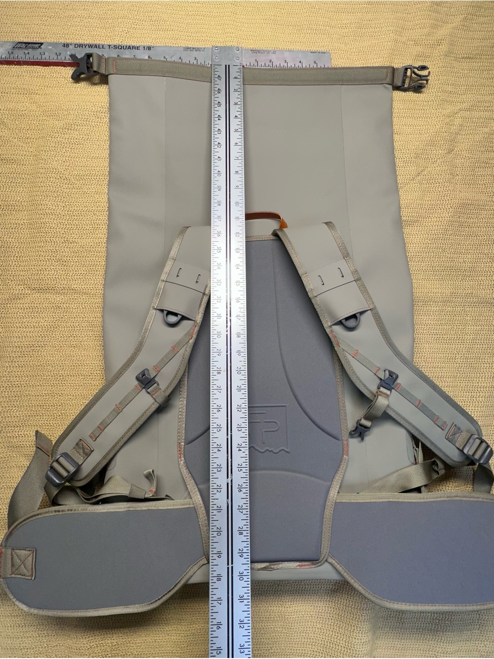 Fishpond Light Gray Roll-Top Backpack with Tan Strap Accents - Picture 6 of 9